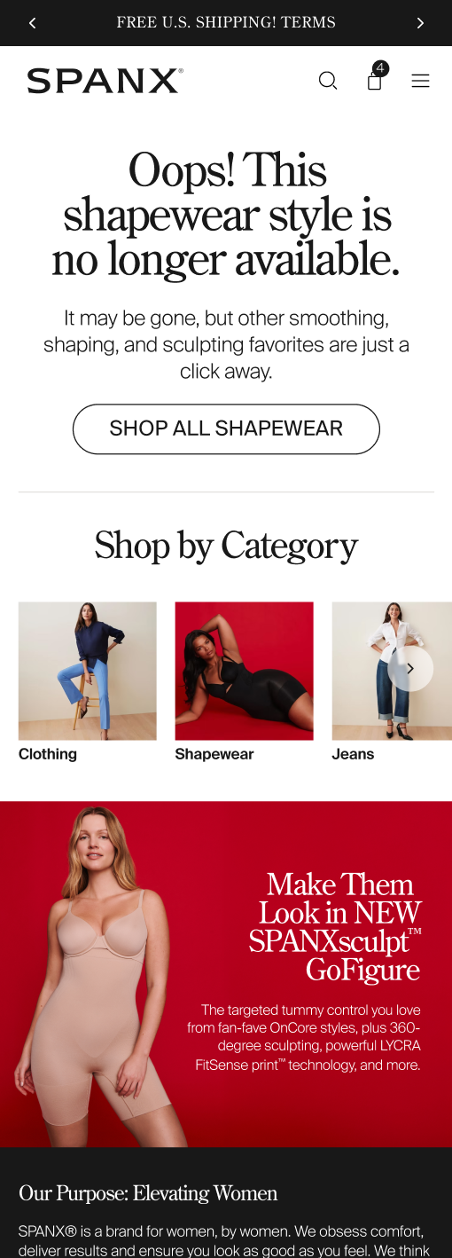 Shapewear 404 page