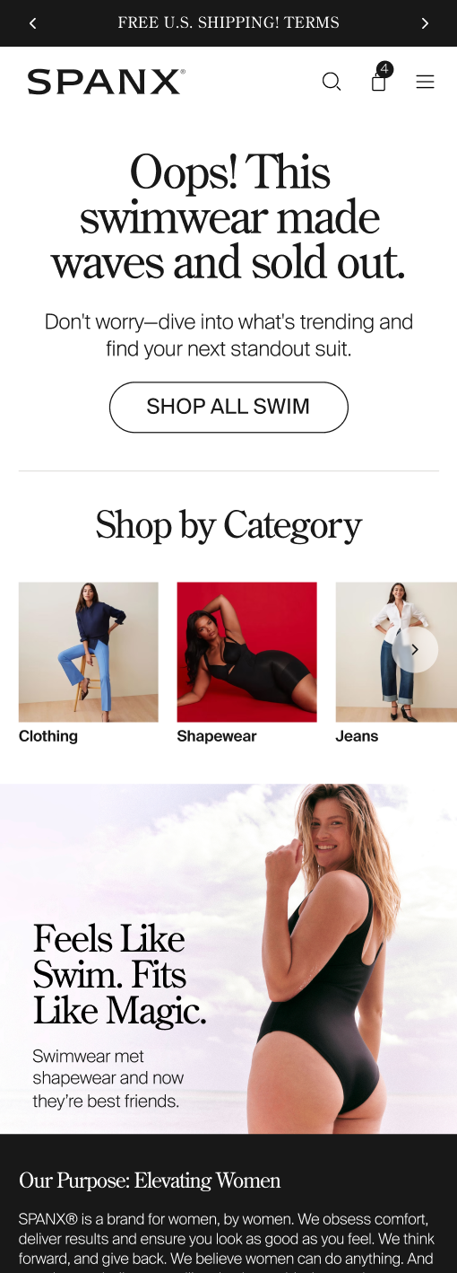 Swimwear 404 page